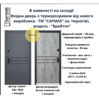  серія " ТЕРМОЛАЙН" модель "Брайтон" з терморозривом 