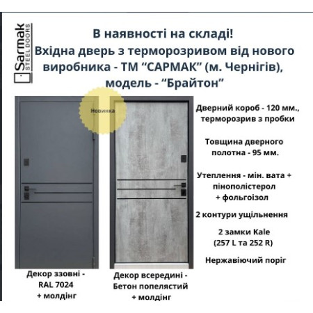  серія " ТЕРМОЛАЙН" модель "Брайтон" з терморозривом 