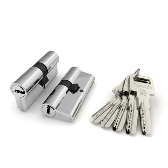 Циліндровий механізм FUARO R6000Key60(25+10+25) CP хром 5Key Циліндровий механізм FUARO R6000Key60(25+10+25) CP хром 5Key