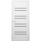 Luxdoors модель Дублін колір білий вініл з чорним склом Luxdoors модель Дублін колір білий вініл з чорним склом